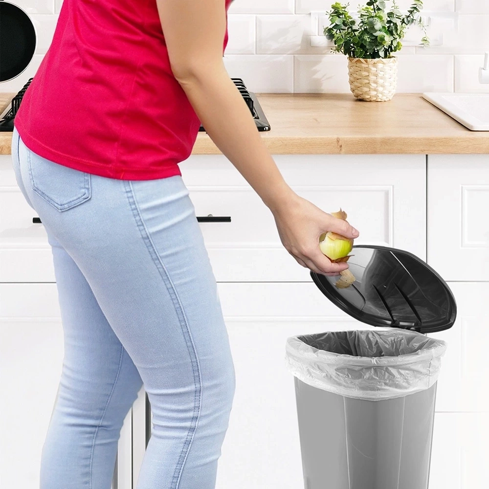 Kosz na śmieci z pedałem plastikowy szary 5,5 l