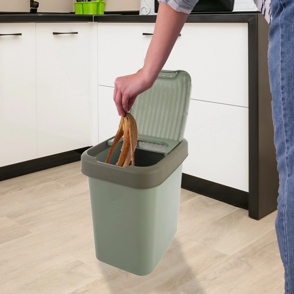 Kosz na śmieci plastikowy zielony 12 l