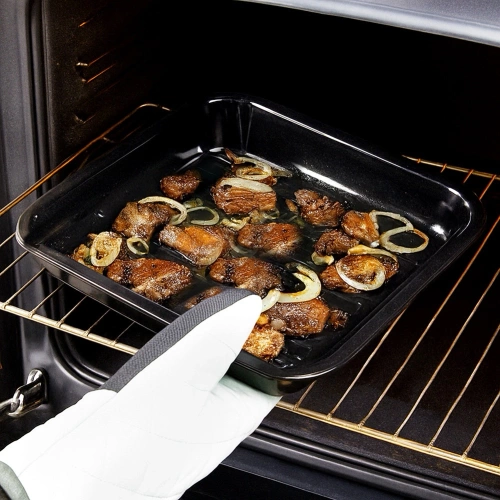 Blacha do pieczenia emaliowana prostokątna głęboka 31x25x4,5 cm