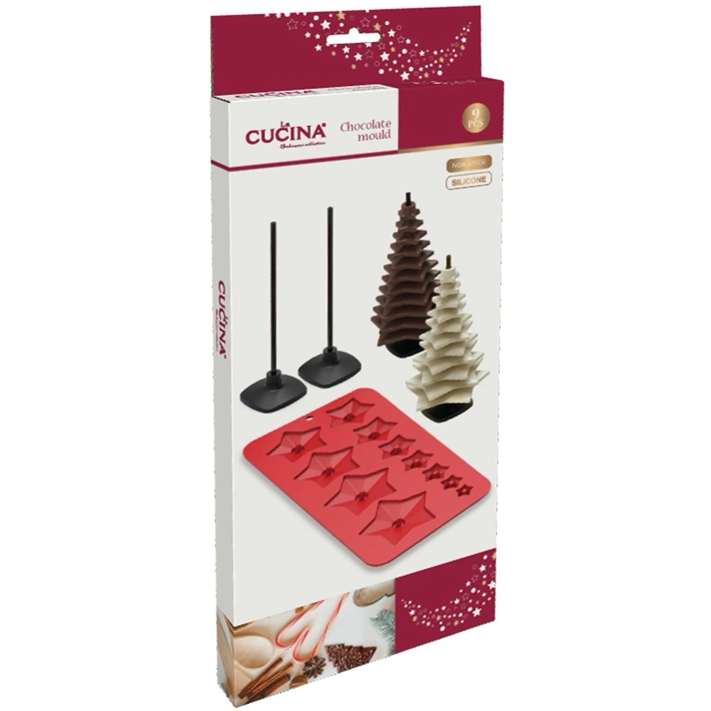 Forma do czekolady silikonowa choinka 9 el.