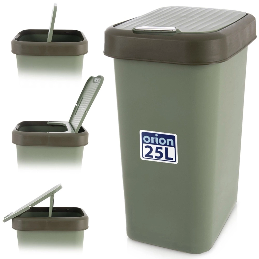 Kosz na śmieci plastikowy zielony 25 l