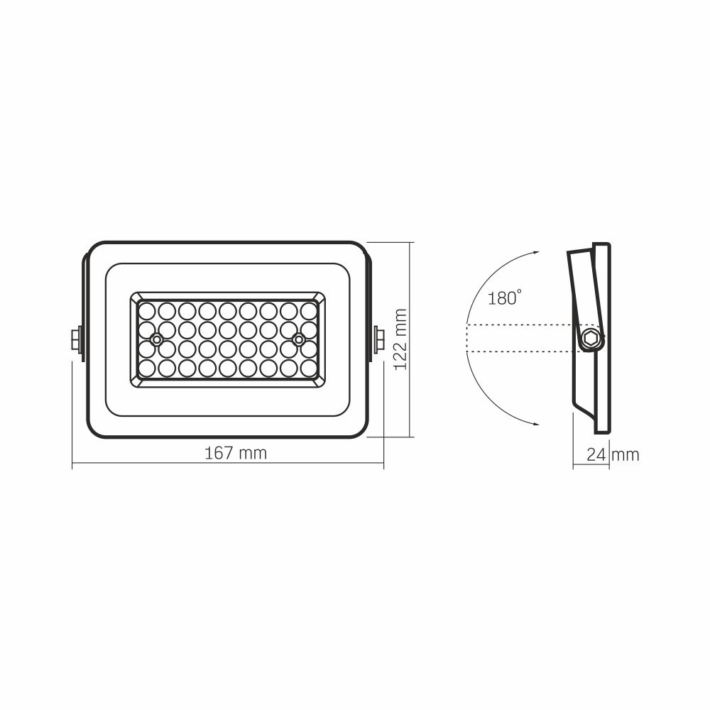 Naświetlacz Videx LED 30W 2700lm neutralna biel 5000K aluminium IP65 120°