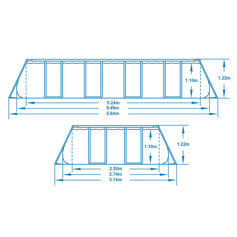 Basen ogrodowy stelażowy 549 x 274 x 122 cm 17w1 Bestway 56710