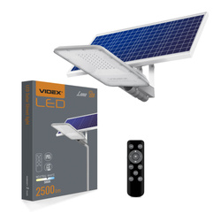 LAMPA SOLARNA ULICZNA VIDEX LED OSZCZĘDNA MOCNA IP65 2500lm + PILOT 