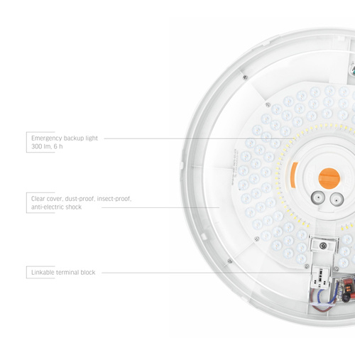 Lampa sufitowa awaryjna LED z czujnikiem ruchu VIDEX VL-CLR-EM300-2