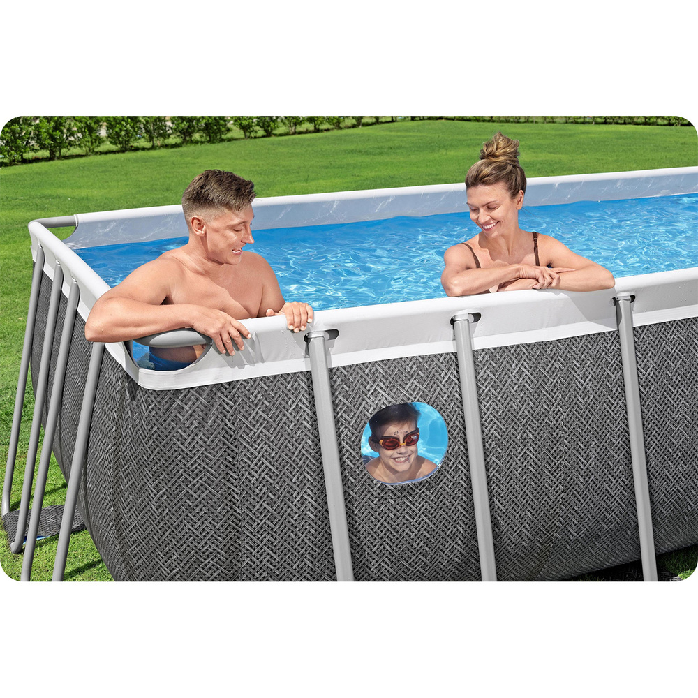 Bestway Basen stelażowy Splashview 488x244x122cm szary rattan 10w1 561MB