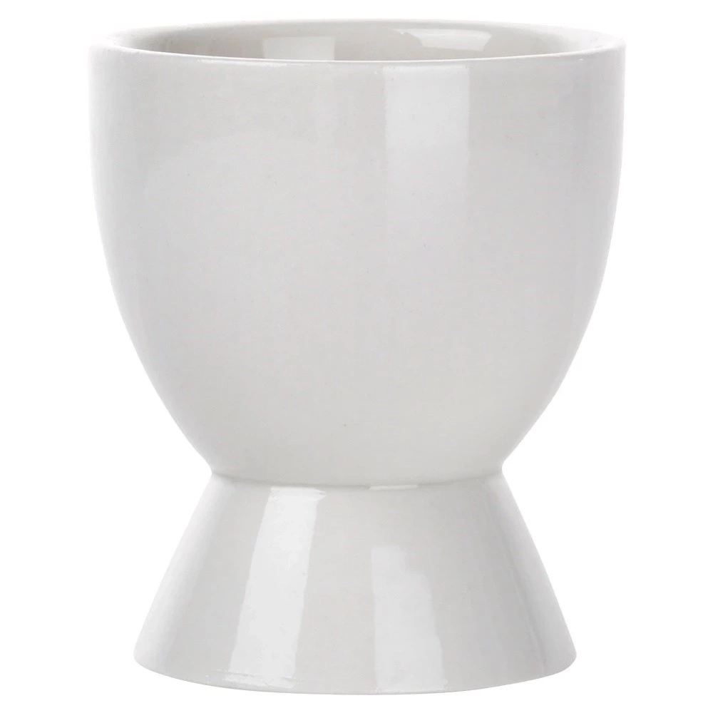 Podstawki na jajko z łyżeczkami porcelanowe białe 2 szt.