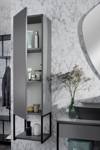Szafka łazienkowa dolna, 1-drzwiowa, 2 półki szklane New York 84927