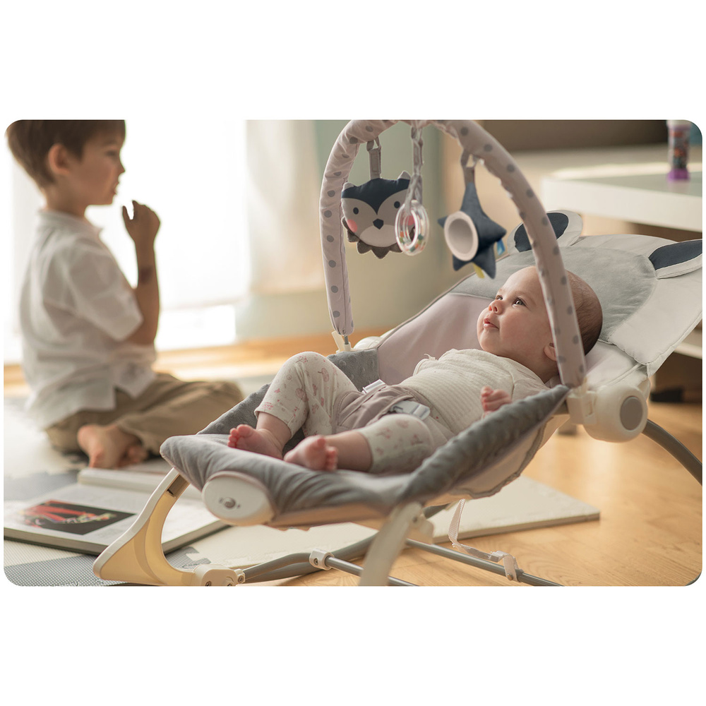 Leżaczek bujaczek z wibracją - szary