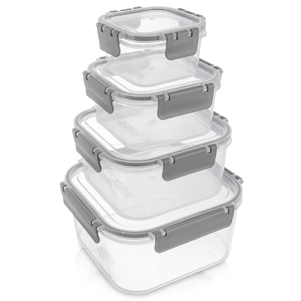 Pojemniki na żywność z pokrywką i uszczelką 4 szt.