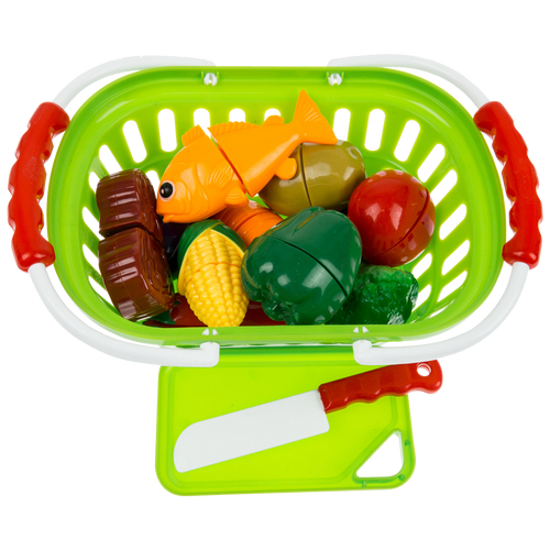 Koszyk zakupowy z warzywami do krojenia kolorowy ryba