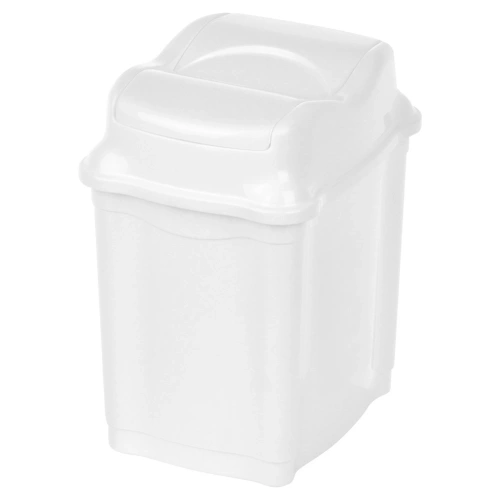 Kosz na śmieci plastikowy biały 5 l