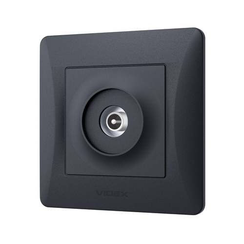 Gniazdo TV pojedyncze czarne grafitowe VIDEX BINERA