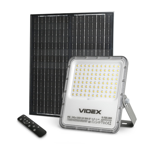 Lampa zewnętrzna Videx LED halogen 3740lm akumulator panel słoneczny
