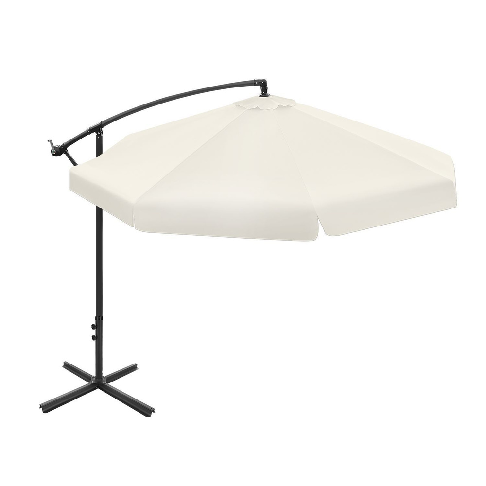 Składany parasol ogrodowy 350 cm XXL pokrowiec beżowy 8-ramienny