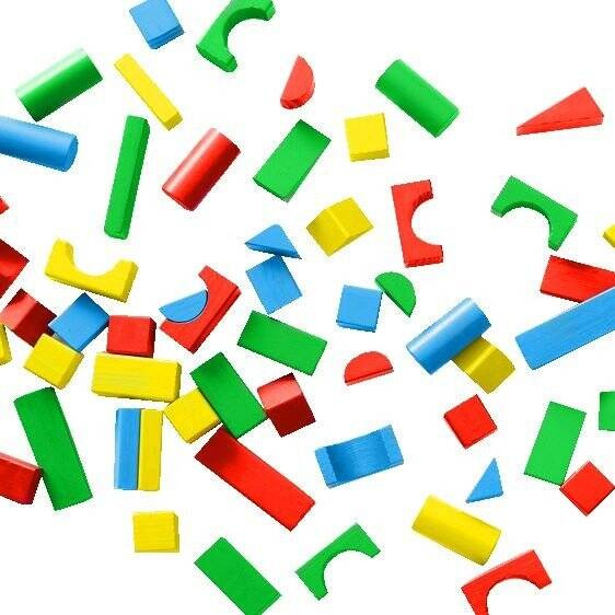 Duże drewniane klocki zestaw 100 sztuk