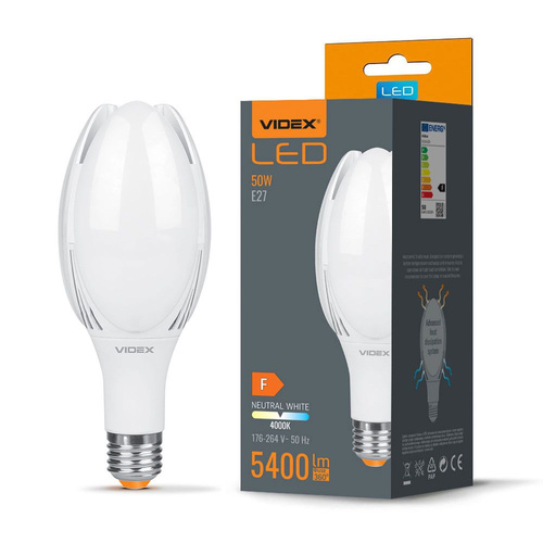 MOCNA LED Żarówka E27 PRAWDZIWE 50W 5400lm 4000K przemysłowa mleczna