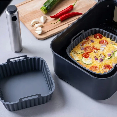 Wkład silikonowy kwadratowy 15x15 cm szary do frytkownicy Fackelmann