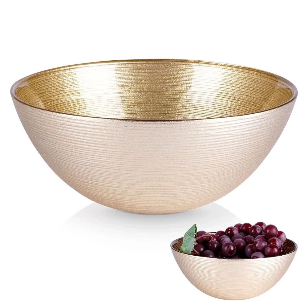 Miska szklana złota 15 cm, 600 ml