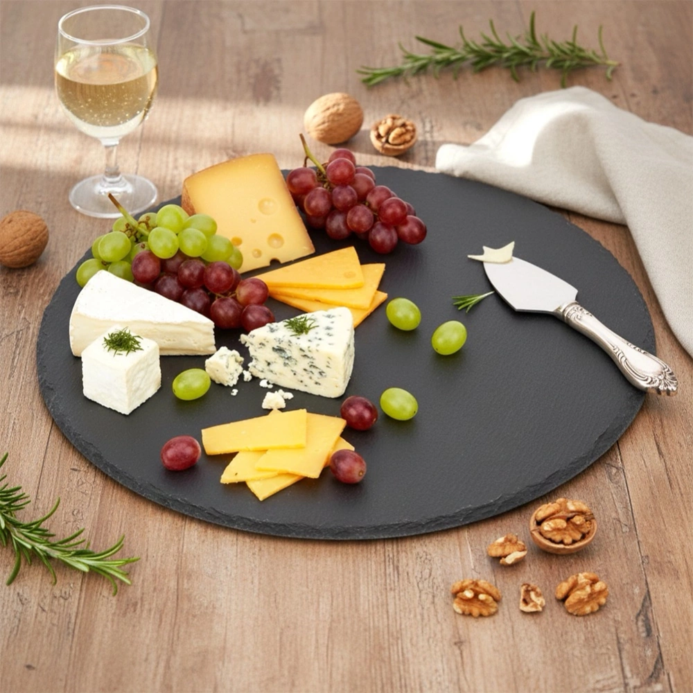 Taca do serwowania kamienna łupek okrągła 30 cm