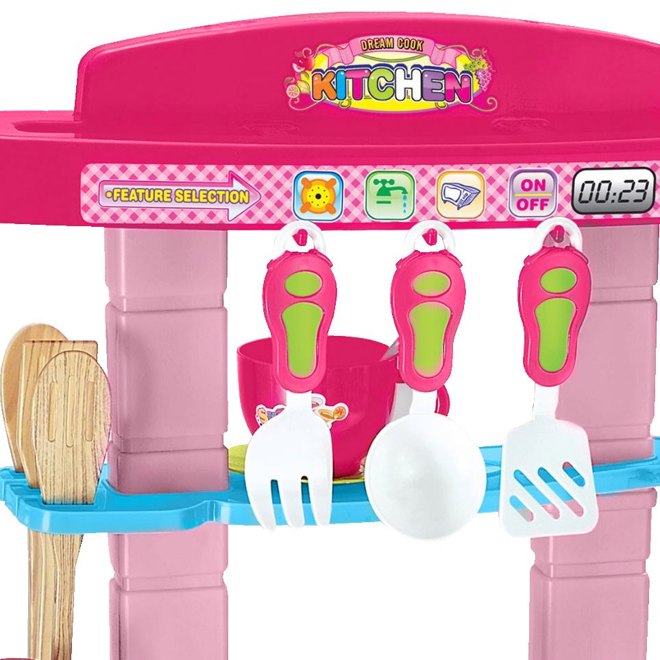 Duża kuchnia dla dzieci akcesoria sztućce garnki