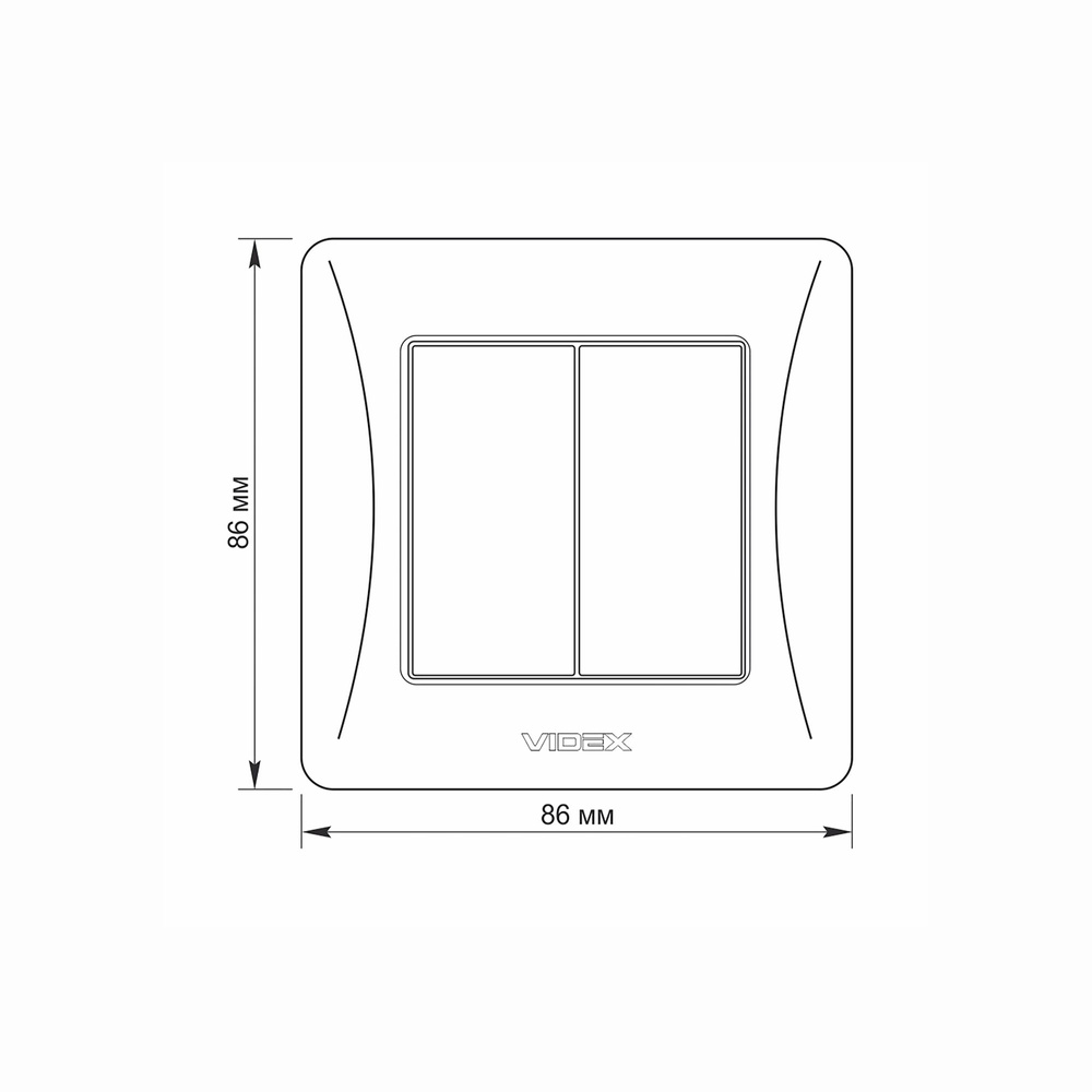 Włącznik podwójny czarny grafit BINERA