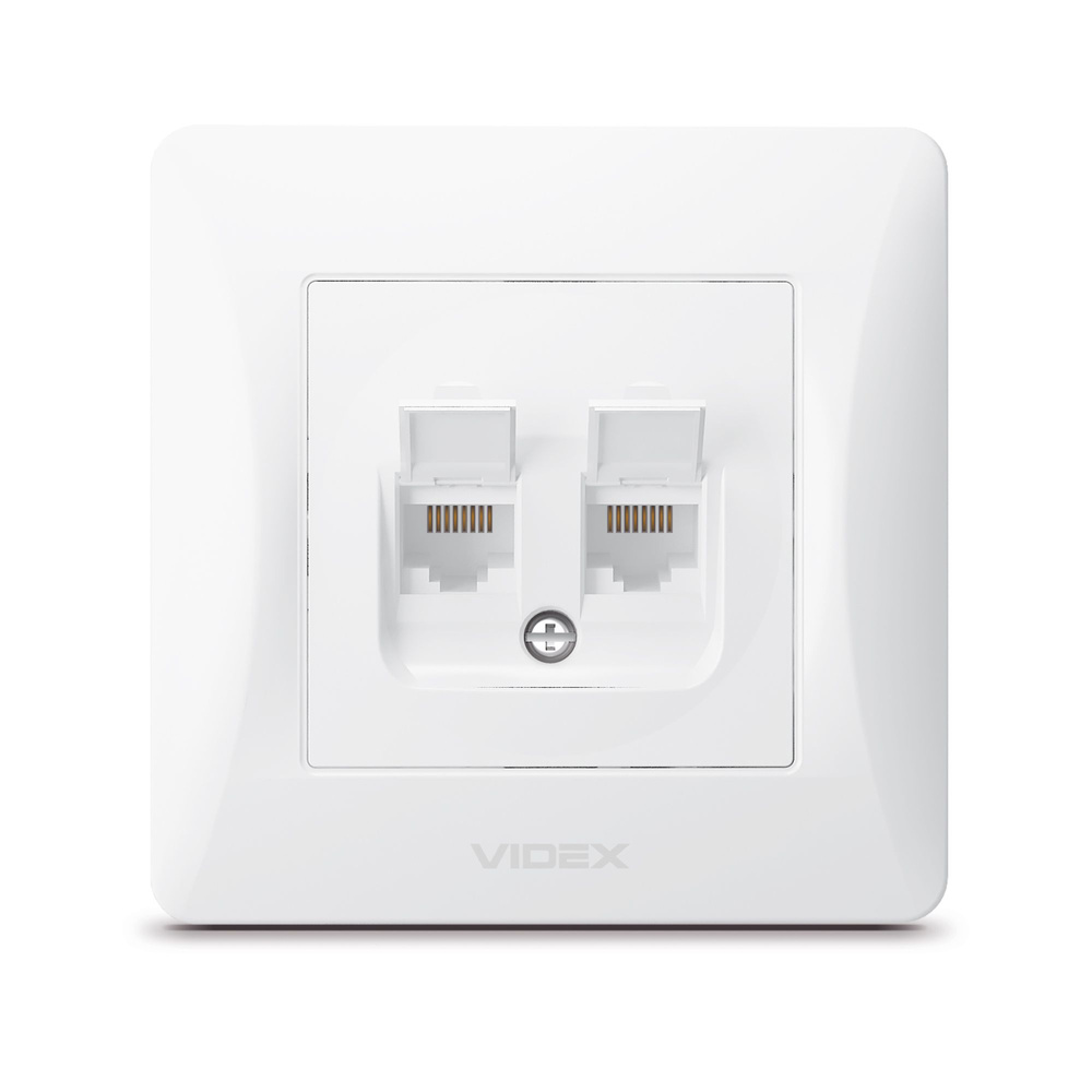 Gniazdo Podwójne Videx Binera Komputerowe RJ45 Natynkowe Białe