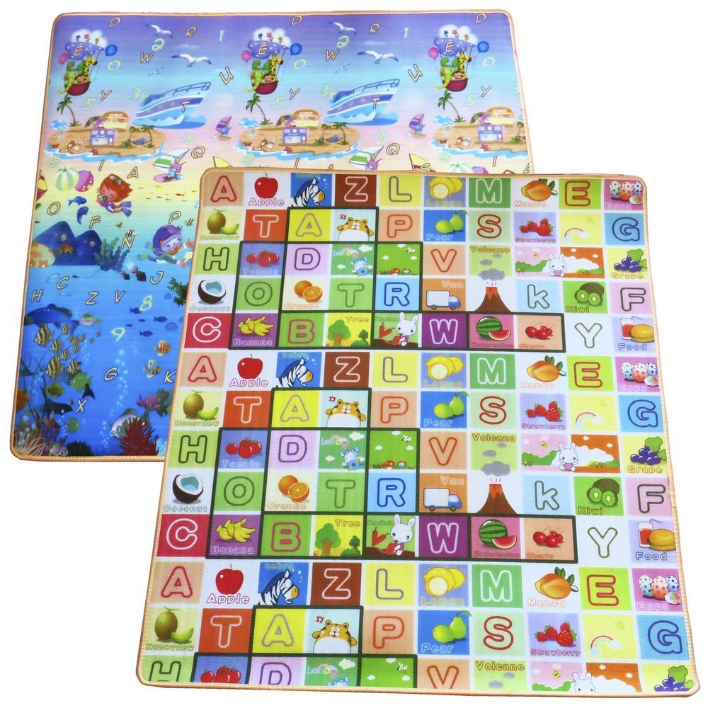 Dwustronna mata piankowa dla dzieci 177x197 cm XXL