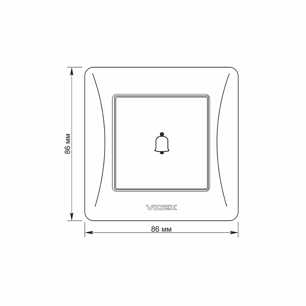 Przycisk dzwonka czarny grafit BINERA
