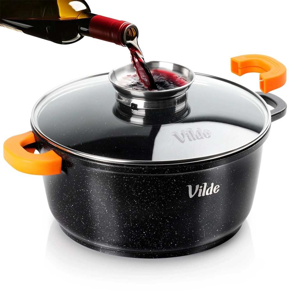 Garnek granitowy ze szklaną pokrywką TERRUNA AROMA 24 cm, 4 l