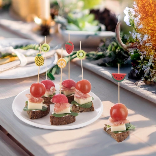 Wykałaczki do przekąsek bambusowe owoce 12 cm 20 szt.