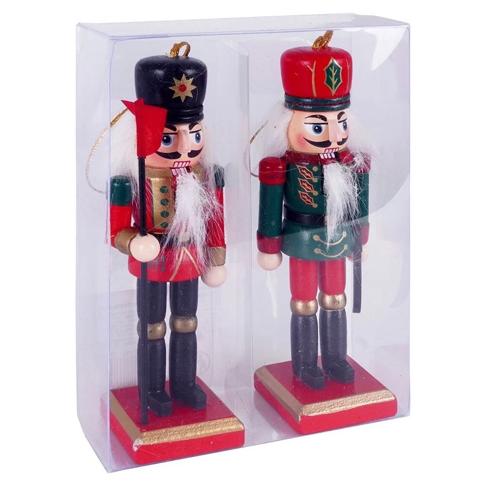 Ozdoby choinkowe drewniane dziadek do orzechów 12 cm 2 szt.