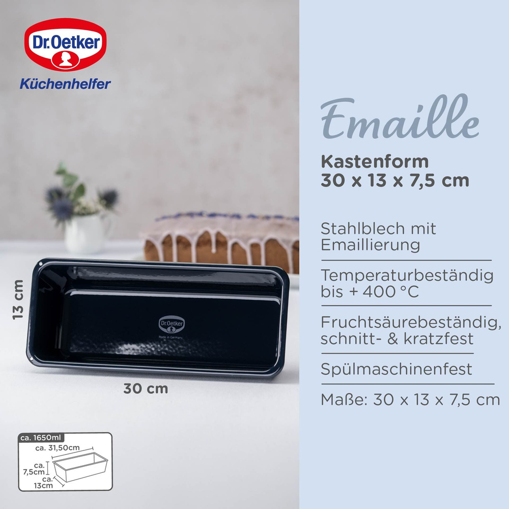 Forma do pieczenia babki ciast blacha emaliowana 30x13 cm Dr. Oetker
