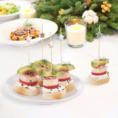 Wykałaczki do przekąsek bambusowe gwiazdka 12 cm 20 szt.