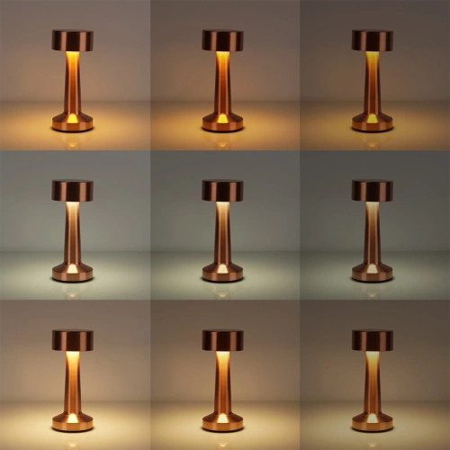 Lampka stołowa miedziana 21 LED 21 cm