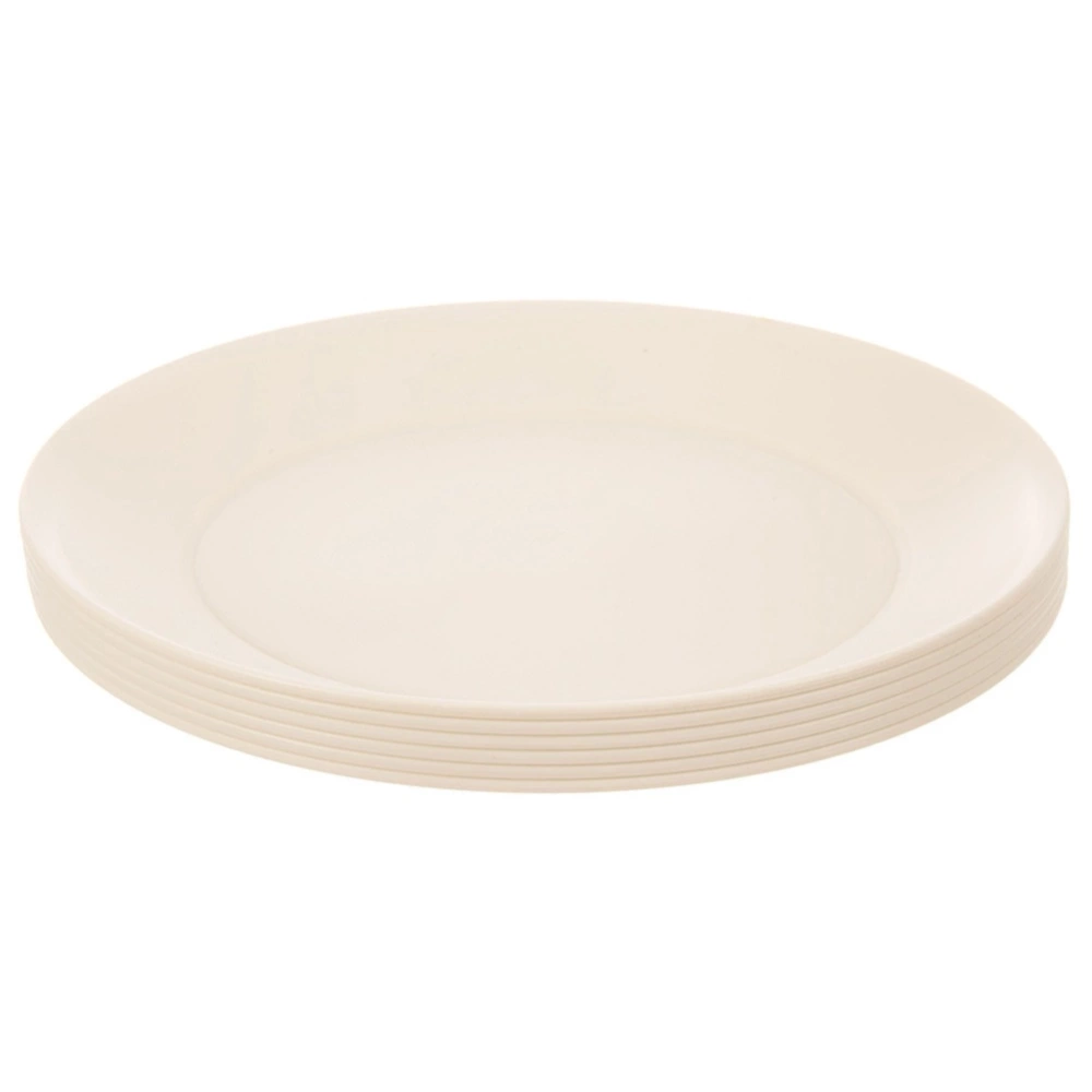 Talerze obiadowe płytkie plastikowe kremowe SANDY 23,5 cm 6 szt.