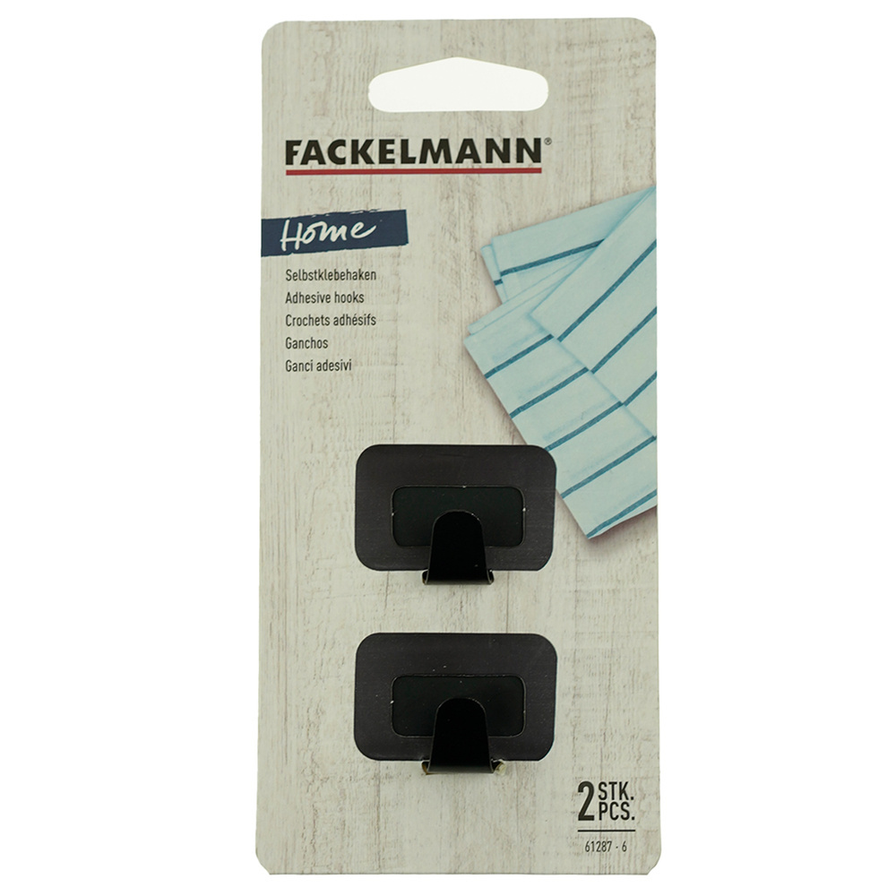 Haczyki samoprzylepne uniwersalne czarne Fackelmann 61287
