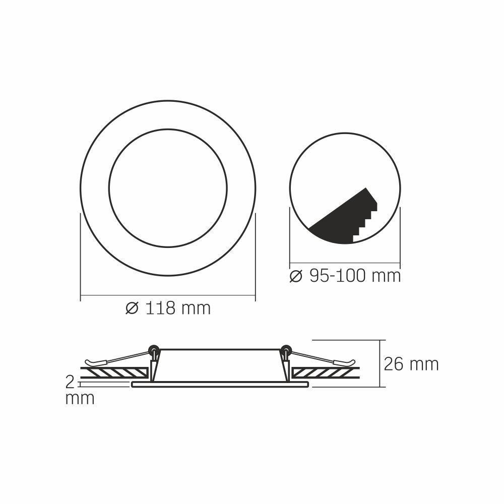 Oprawa wpuszczana LED VIDEX-DOWNLIGHT-LED-DLBR-064-CZARNY-6W-NW