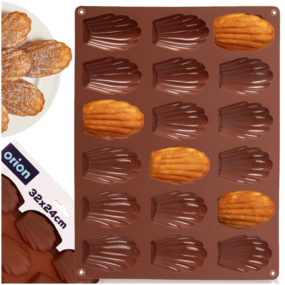 Forma do ciastek silikonowa brązowa muszelki 32x24,5x2 cm