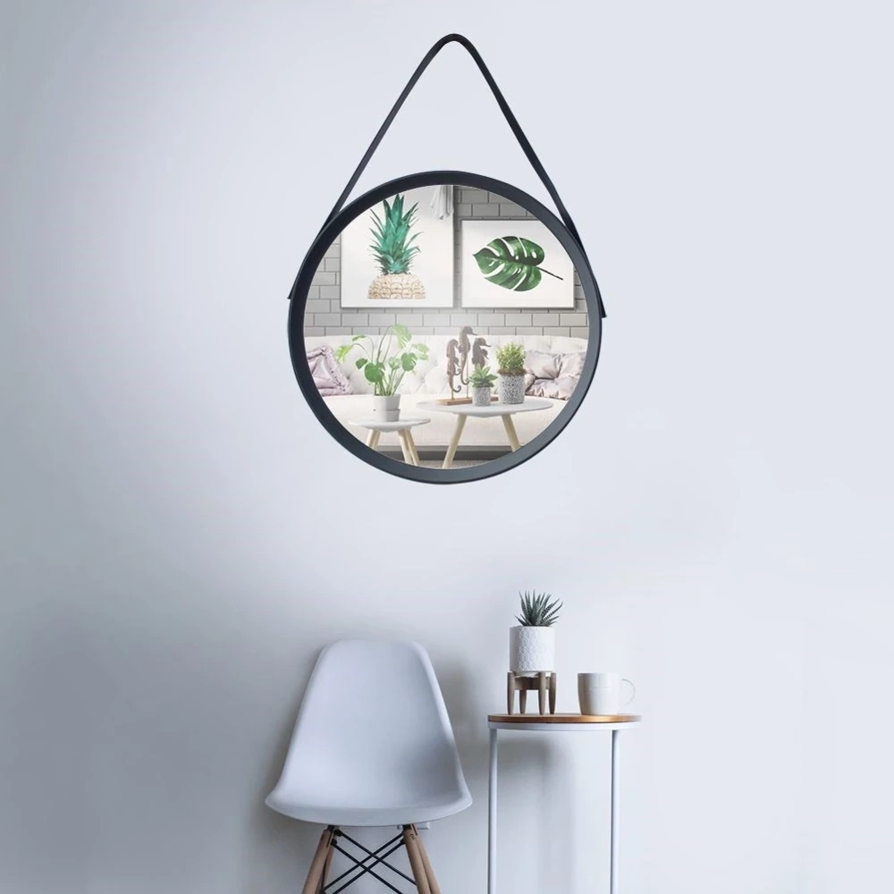 Lustro ścienne czarne okrągłe 52 cm