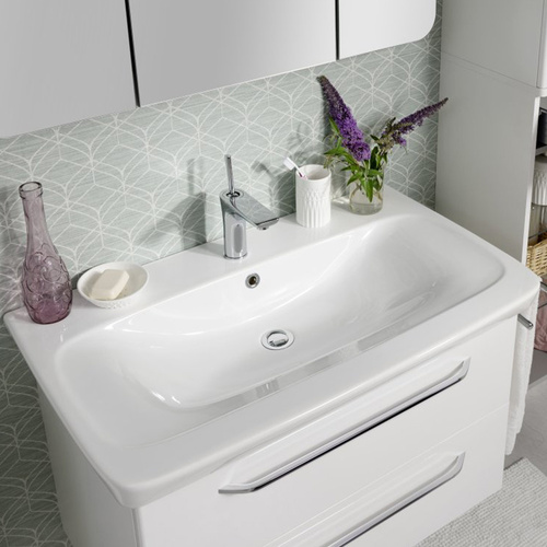 Szafka 80 cm z umywalką ceramiczną biały Milano Fackelmann