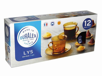 Komplet 6 filiżanek do kawy ze spodkami - dymne kręcone - DURALEX