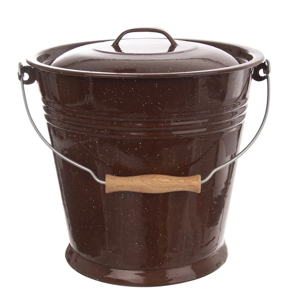 Pokrywka do wiadra emaliowana brązowa BROWN 30 cm