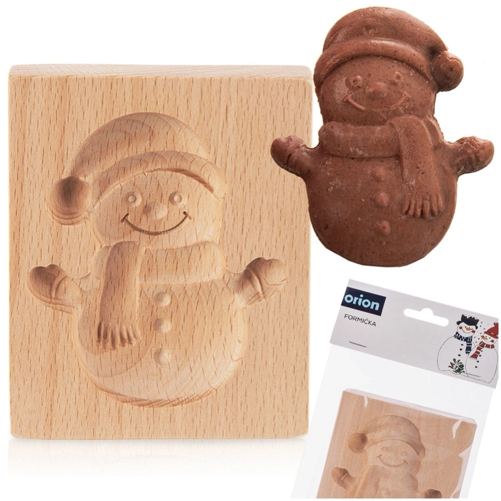 Foremka do ciastek drewniana bałwan 11x9,5 cm