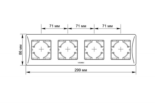 Ramka 4-krotna pozioma czarny grafit BINERA