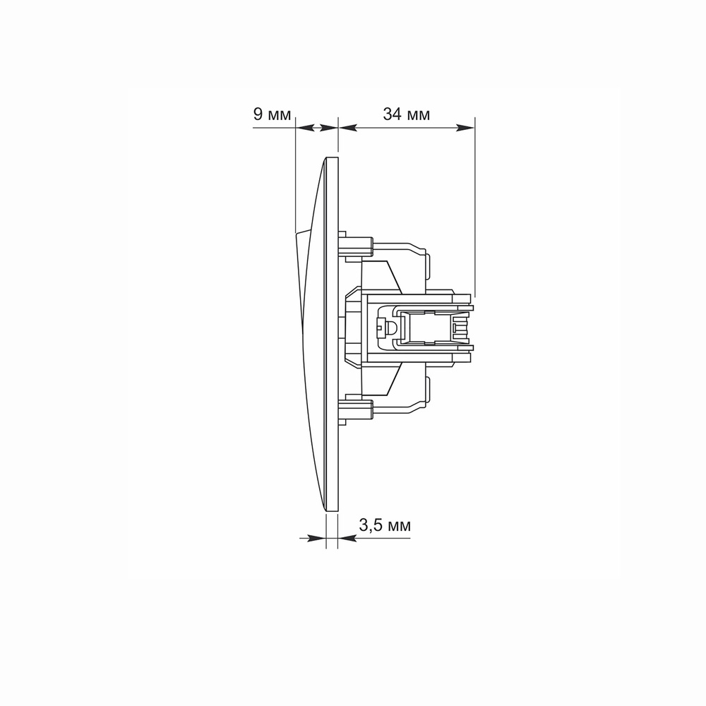 Włącznik podwójny z podświetleniem LED biały VIDEX BINERA