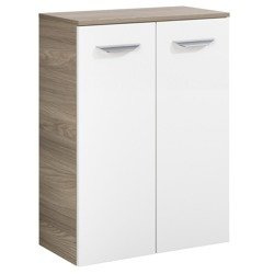 Szafka łazienkowa boczna 2-drzwiowa szary dąb + biały Luxor Fackelmann 79903