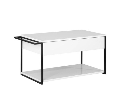 Biała szafka 107,5 cm z metalową czarną ramą oraz umywalką FACKELMANN