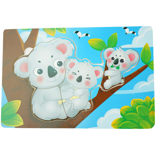 Drewniana kolorowa układanka puzzle do kolorowania miś koala miśie
