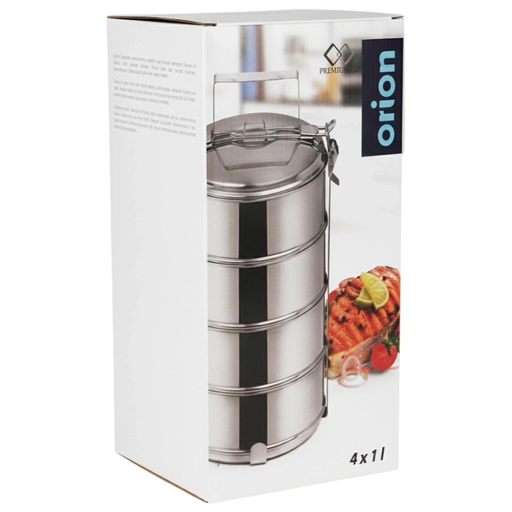 Menażka obiadowa stalowa 4-poziomowa 4x1 l